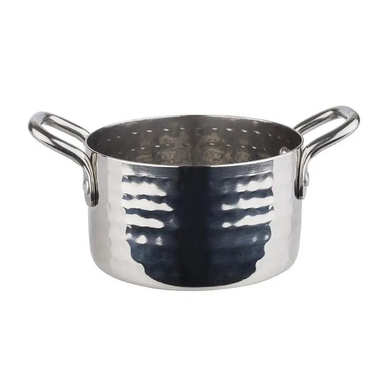 APS Serving Pot 10 oz. stainless steel hammered finish round Mumbai APS Serving Pot 10 oz. stainless steel hammered finish round Mumbai