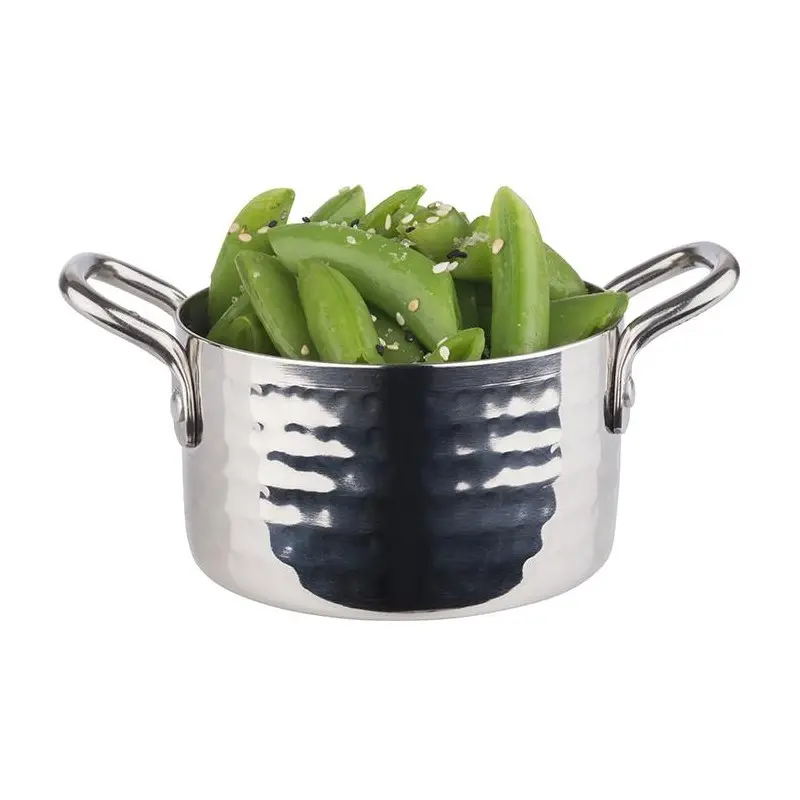 APS Serving Pot 10 oz. stainless steel hammered finish round Mumbai APS Serving Pot 10 oz. stainless steel hammered finish round Mumbai