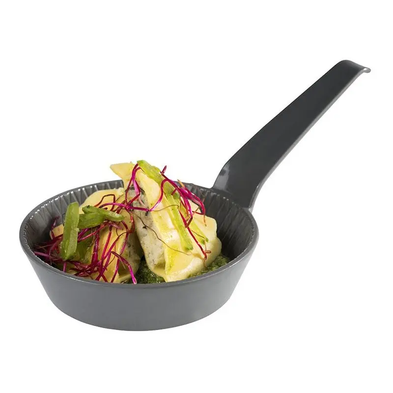 APS Bowl 2-3/8 oz. gray hammered melamine round long-handled Mini - Case of 48