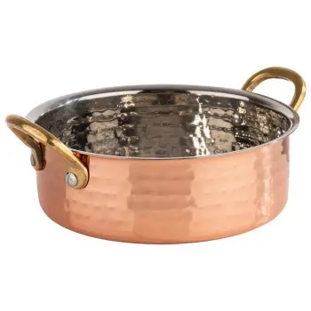 APS Serving Pot 23.5 oz. copper/aluminum hammered finish round Mumbai