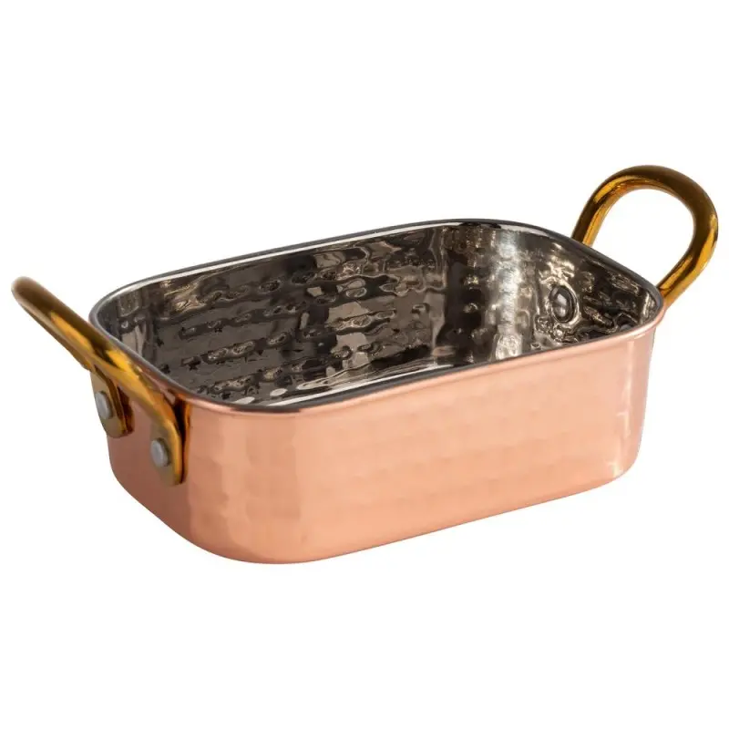 APS Serving Pan 8.3 oz. copper/aluminum hammered finish rectangular Mumbai APS Serving Pan 8.3 oz. copper/aluminum hammered finish rectangular Mumbai