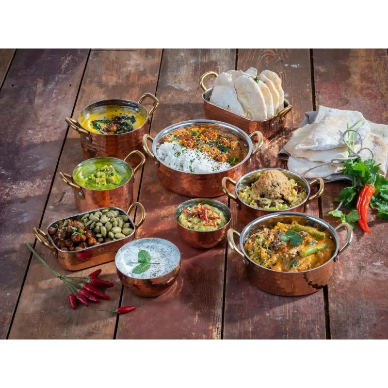 APS Serving Pan 8.3 oz. copper/aluminum hammered finish rectangular Mumbai APS Serving Pan 8.3 oz. copper/aluminum hammered finish rectangular Mumbai