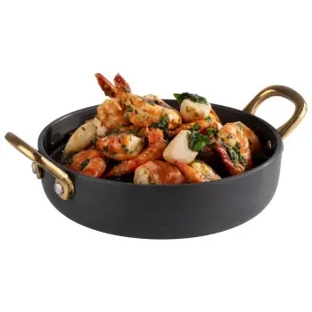 APS Serving Pot 17 oz. matte grey/aluminum hammered finish round