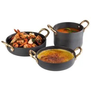 APS Serving Pot 10.2 oz. matte grey/aluminum hammered finish round