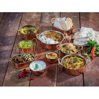 APS Bowl 6.7 oz. copper/aluminum hammered finish round Mumbai