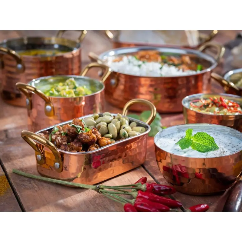 APS Bowl 6.7 oz. copper/aluminum hammered finish round Mumbai APS Bowl 6.7 oz. copper/aluminum hammered finish round Mumbai