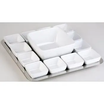 APS Bowl 13-5/8 oz. white melamine square Pure - Case of 5