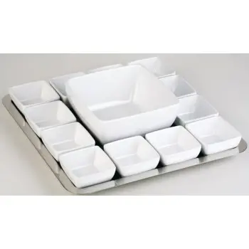 APS Bowl 13-5/8 oz. white melamine square Pure - Case of 5