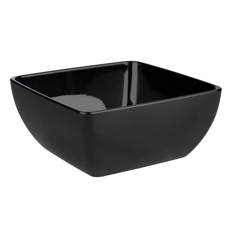 APS Bowl 270-5/8 oz. black melamine square Pure - Case of 4 APS Bowl 270-5/8 oz. black melamine square Pure - Case of 4