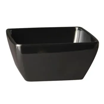APS Bowl 4-3/4 oz. black melamine square Pure - Case of 20