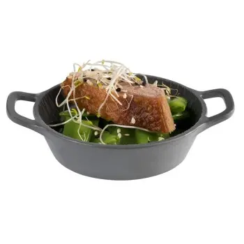 APS Bowl 2-3/8 oz. gray hammered melamine round handled Mini - Case of 60