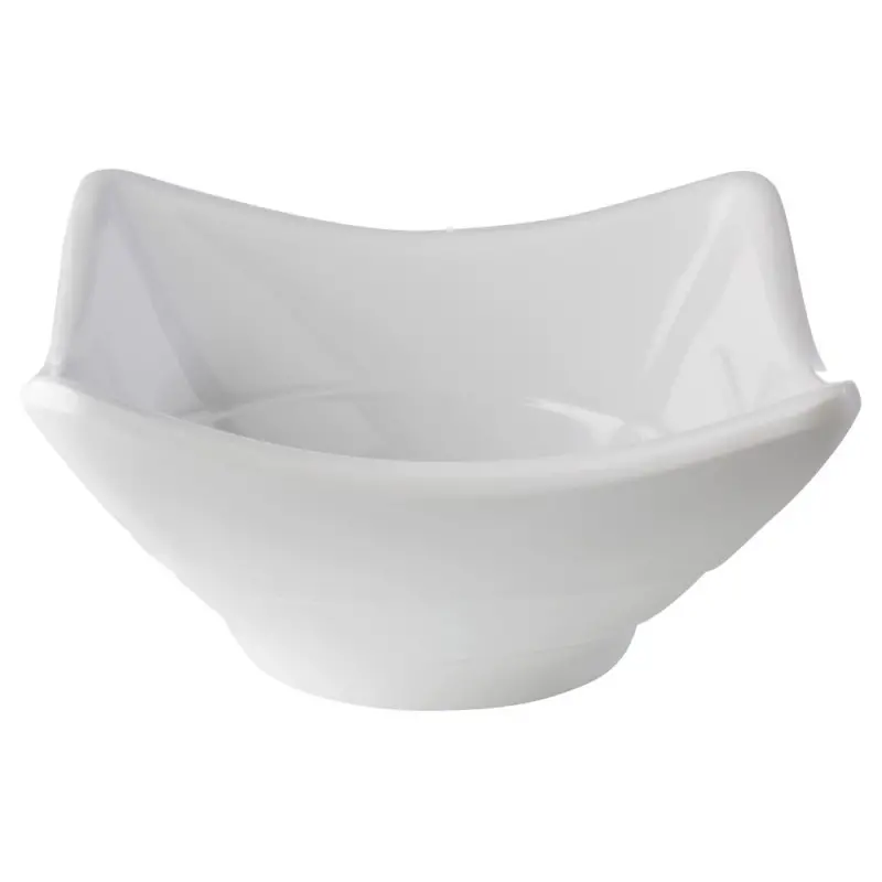 APS Bowl 3-1/2 oz. white melamine square Mini - Case of 24 APS Bowl 3-1/2 oz. white melamine square Mini - Case of 24