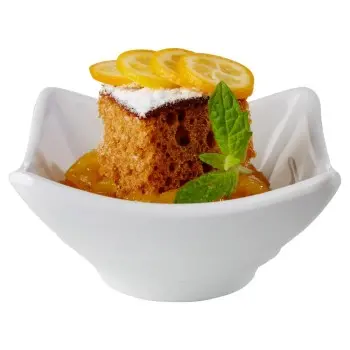 APS Bowl 3-1/2 oz. white melamine square Mini - Case of 24