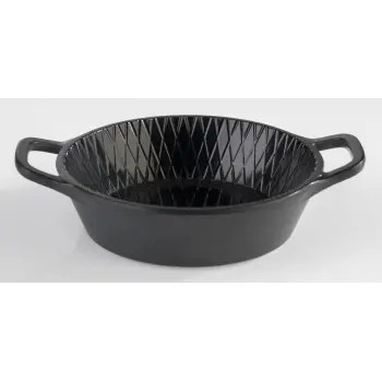 APS Bowl 2-3/8 oz. black hammered melamine round handled Mini - Case of 60