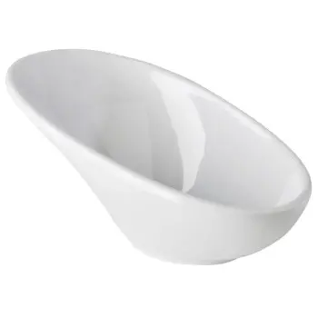 APS Bowl 1-3/8 oz. white melamine angled Mini - Case of 24