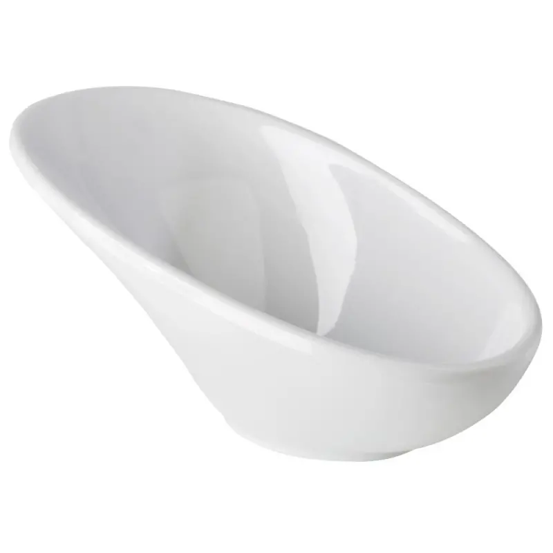 APS Bowl 1-3/8 oz. white melamine angled Mini - Case of 24
