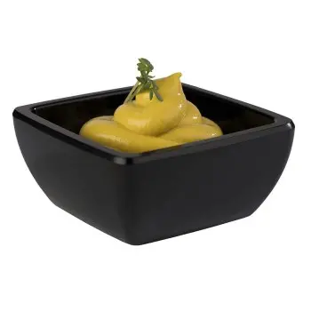 APS Bowl 1-3/4 oz. black melamine square Pure - Case of 60