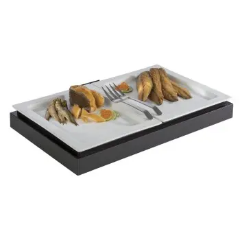 APS Tray Gastronorm 1/2 12.875" x 10.5" x 0.875" H porcelain white Frames - Case of 12