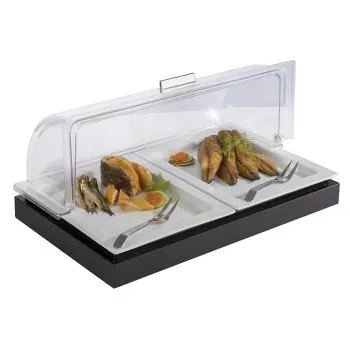 APS Tray Gastronorm 1/2 12.875" x 10.5" x 0.875" H porcelain white Frames - Case of 12