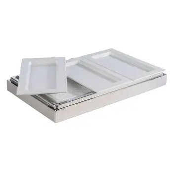 APS Tray Gastronorm 1/3 12.875" x 7" x 0.875" H porcelain white Frames - Case of 16