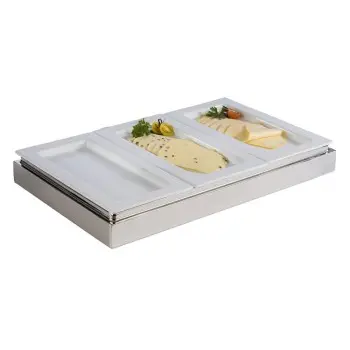 APS Tray Gastronorm 1/3 12.875" x 7" x 0.875" H porcelain white Frames - Case of 16