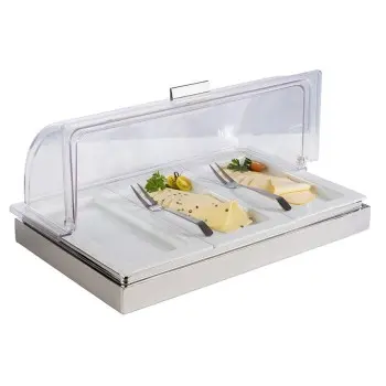 APS Tray Gastronorm 1/3 12.875" x 7" x 0.875" H porcelain white Frames - Case of 16