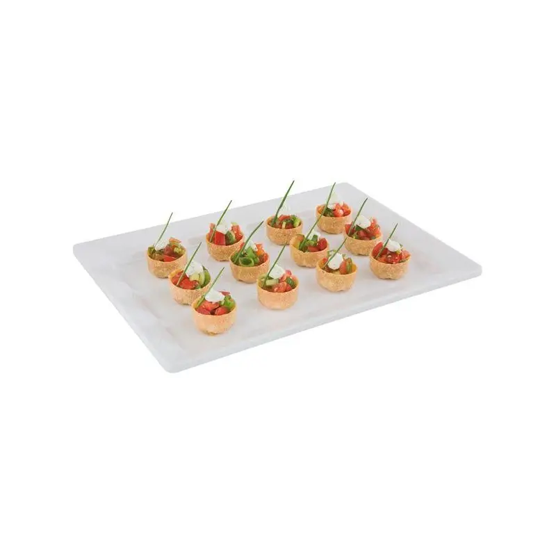 APS Tray Gastronorm 1/1 20.875" x 12.875" x 1.25" H melamine white Pure - Case of 4 APS Tray Gastronorm 1/1 20.875" x 12.875" x 1.25" H melamine white Pure - Case of 4