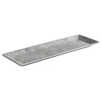 APS Tray 12.25" x 4.25" x 0.625" H melamine patterned concrete Element - Case of 6
