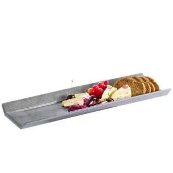APS Tray Gastronorm 2/4 20.875" x 6.5" x 1.5" H melamine dark patterned concrete Element - Case of 4