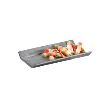 APS Tray Gastronorm 1/3 12.875" x 7" x 1.5" H melamine dark patterned concrete Element - Case of 6