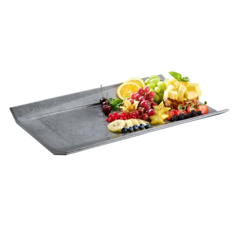 APS Tray Gastronorm 1/1 20.875" x 12.875" x 1.5" H melamine dark patterned concrete Element - Case of 4 APS Tray Gastronorm 1/1 20.875" x 12.875" x 1.5" H melamine dark patterned concrete Element - Case of 4