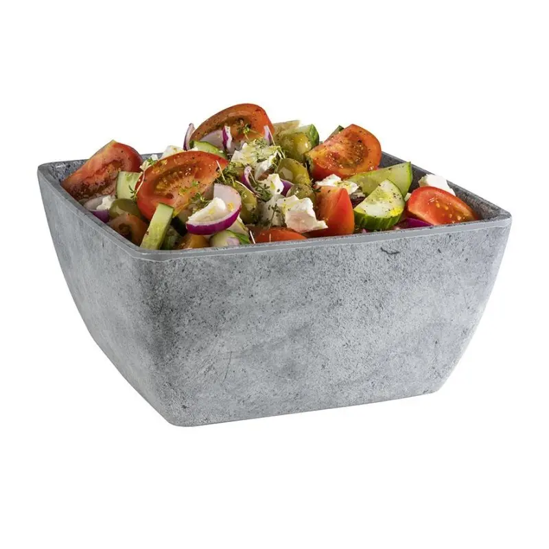 APS Bowl 128.5 oz. melamine patterned concrete Element - Case of 4 APS Bowl 128.5 oz. melamine patterned concrete Element - Case of 4