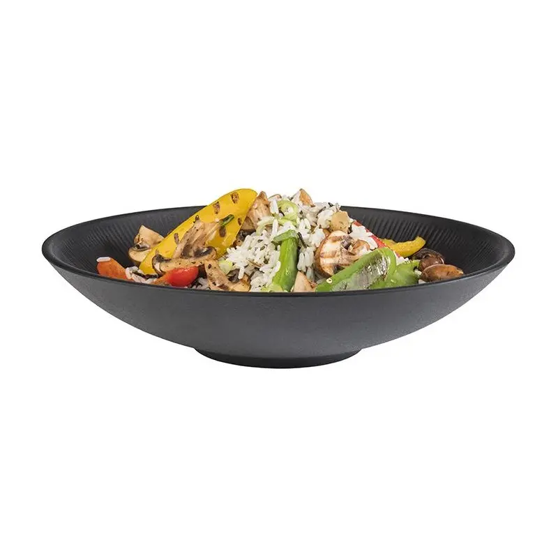 APS Nero Ramen Bowl 74 oz. melamine black - Case of 6