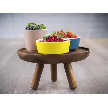 APS Buffet Stand 7.875" dia. x 4.125" H acacia