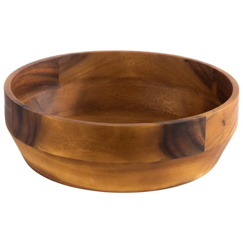 APS Bowl 101 oz. 10.625" diameter x 3.375" height round wood Acacia - Case of 12 APS Bowl 101 oz. 10.625" diameter x 3.375" height round wood Acacia - Case of 12
