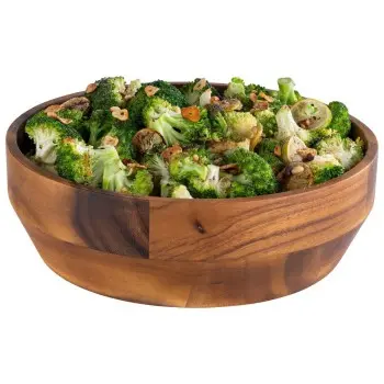 APS Bowl 101 oz. 10.625" diameter x 3.375" height round wood Acacia - Case of 12