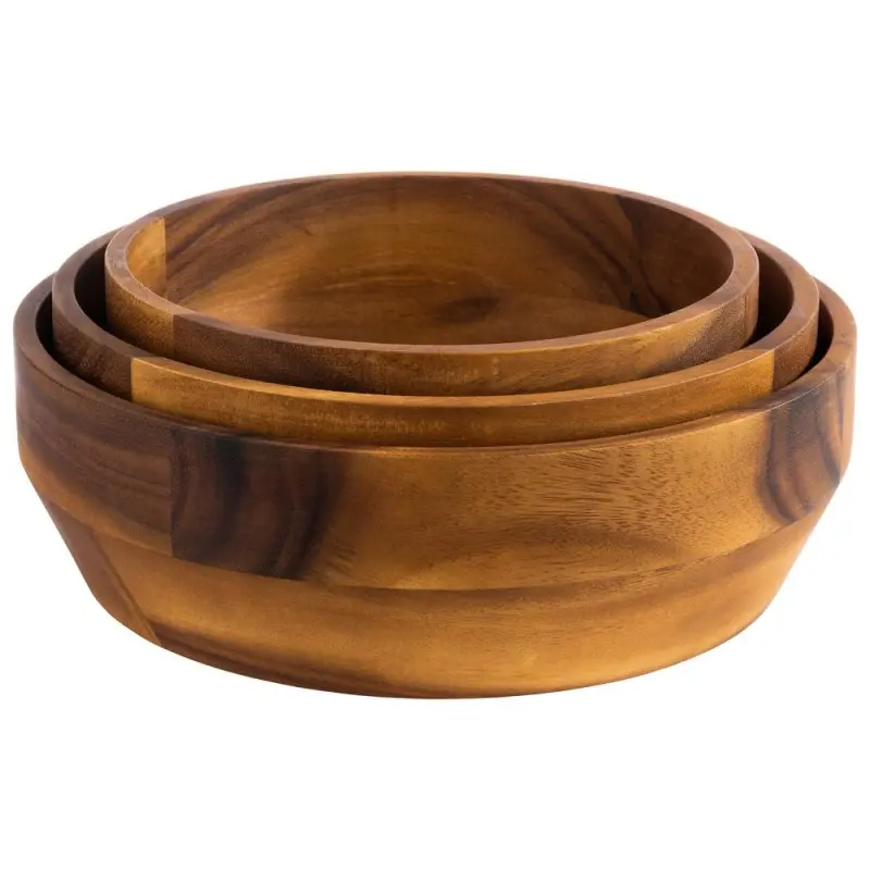 APS Bowl 101 oz. 10.625" diameter x 3.375" height round wood Acacia - Case of 12 APS Bowl 101 oz. 10.625" diameter x 3.375" height round wood Acacia - Case of 12