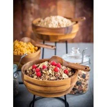 APS Bowl 101 oz. 10.625" diameter x 3.375" height round wood Acacia - Case of 12