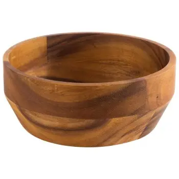 APS Bowl 60 oz. 8.25" diameter x 3.375" height round wood Acacia - Case of 12