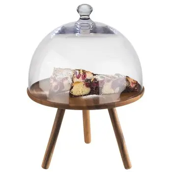 APS Buffet Stand 12" dia. x 7.875" H acacia