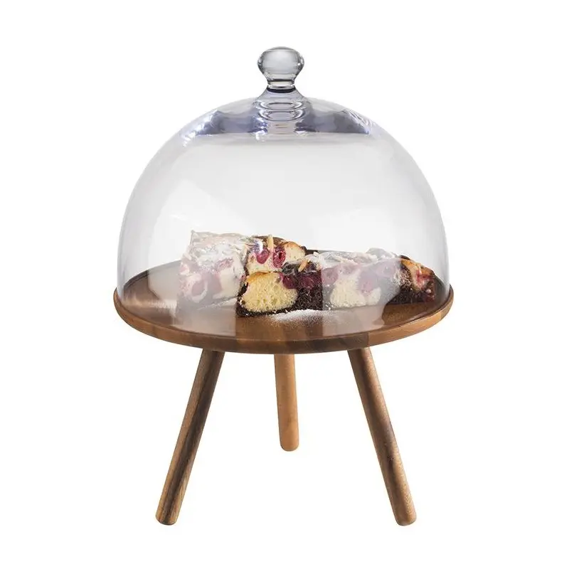 APS Buffet Stand 12" dia. x 7.875" H acacia