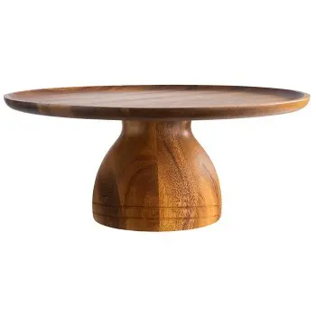 APS Cake Stand 15.125" dia. x 6.375" H acacia