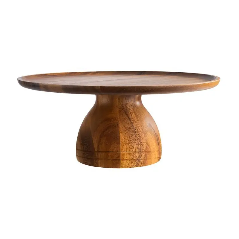 APS Cake Stand 15.125" dia. x 6.375" H acacia
