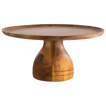 APS Cake Stand 13" dia. x 6.375" H acacia