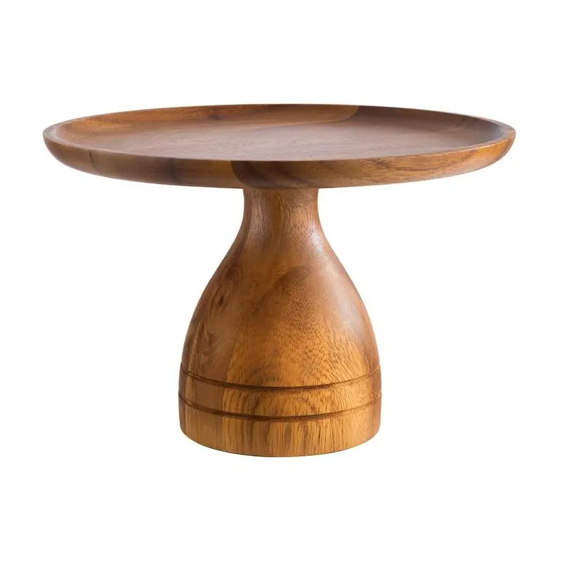 APS Cake Stand 9.5" dia. x 6.375" H acacia APS Cake Stand 9.5" dia. x 6.375" H acacia
