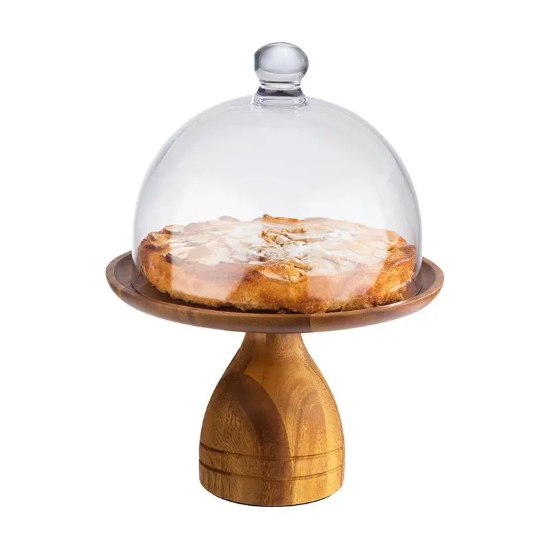 APS Cake Stand 9.5" dia. x 6.375" H acacia APS Cake Stand 9.5" dia. x 6.375" H acacia