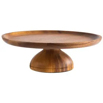 APS Cake Stand 9.5" dia. x 3.125" H acacia