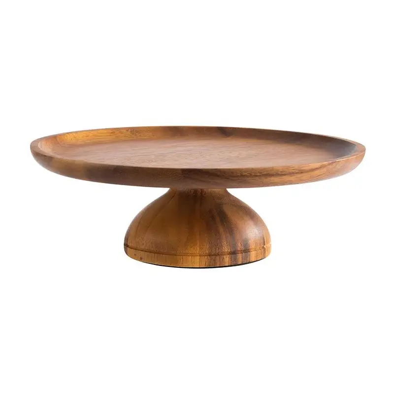 APS Cake Stand 9.5" dia. x 3.125" H acacia