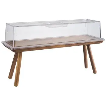 APS Buffet Stand Gastronorm 2/4 20.875" x 6.375" x 7.875" H acacia
