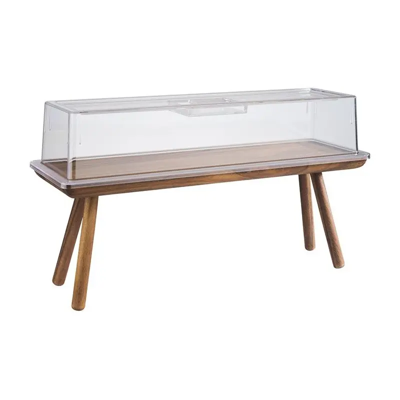 APS Buffet Stand Gastronorm 2/4 20.875" x 6.375" x 7.875" H acacia APS Buffet Stand Gastronorm 2/4 20.875" x 6.375" x 7.875" H acacia